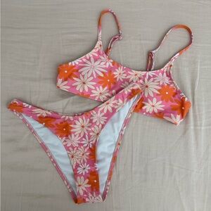 🛑SOLD🛑Floral Pink and Orange Bikini Set